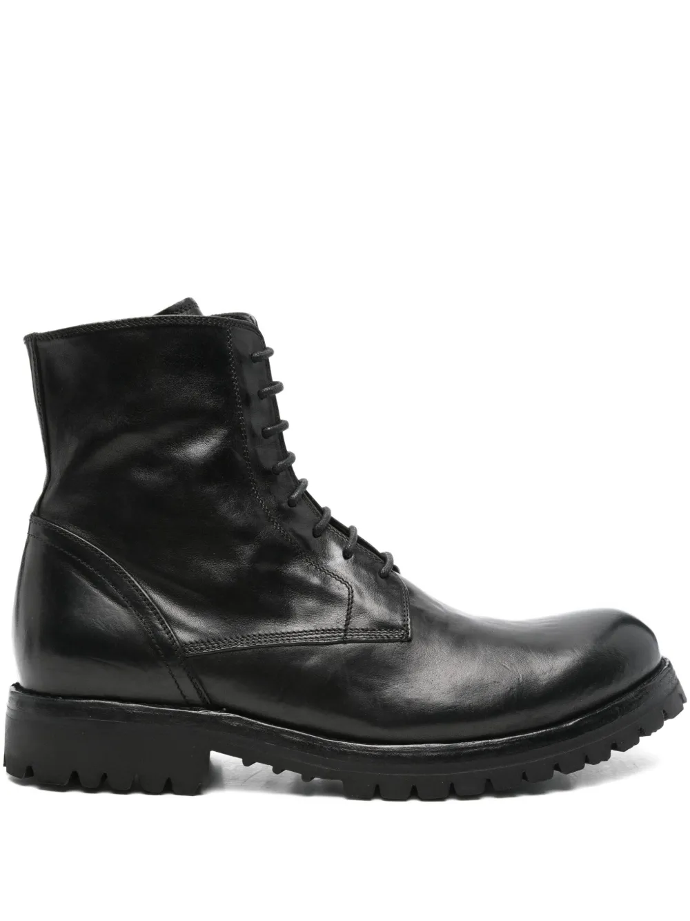 Officine Creative Ikonic 001 lace-up zip boots Zwart