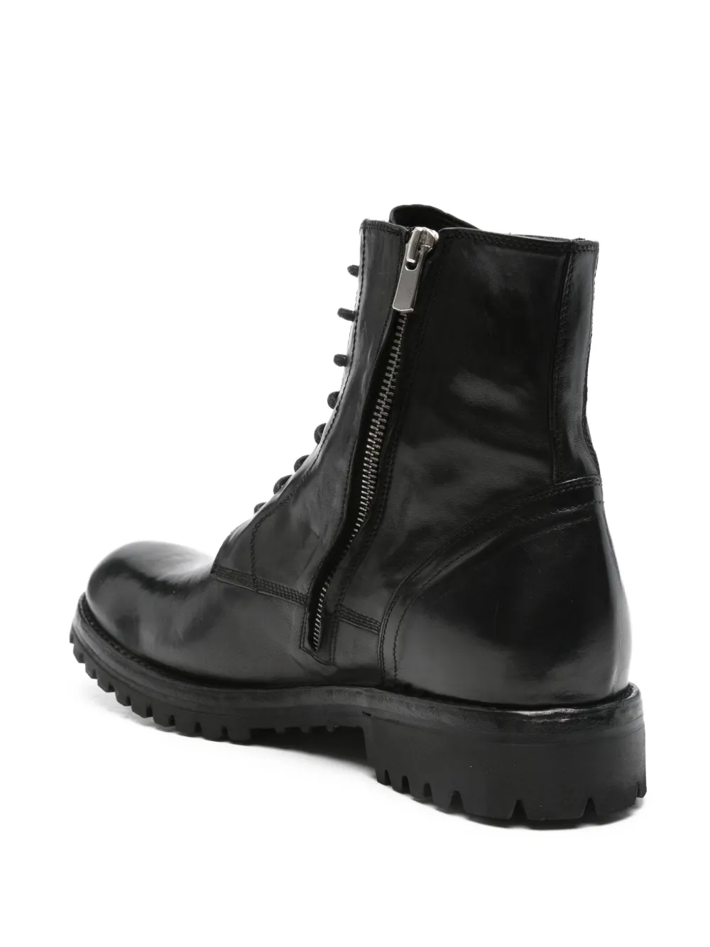 Officine Creative Ikonic 001 lace-up zip boots Black