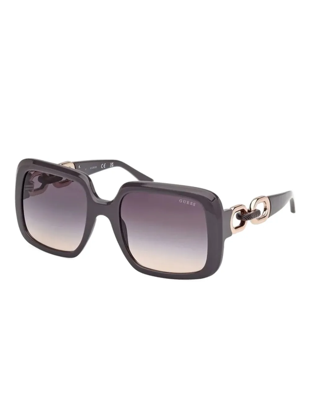 GUESS EYEWEAR chain-embellished square sunglasses Zwart
