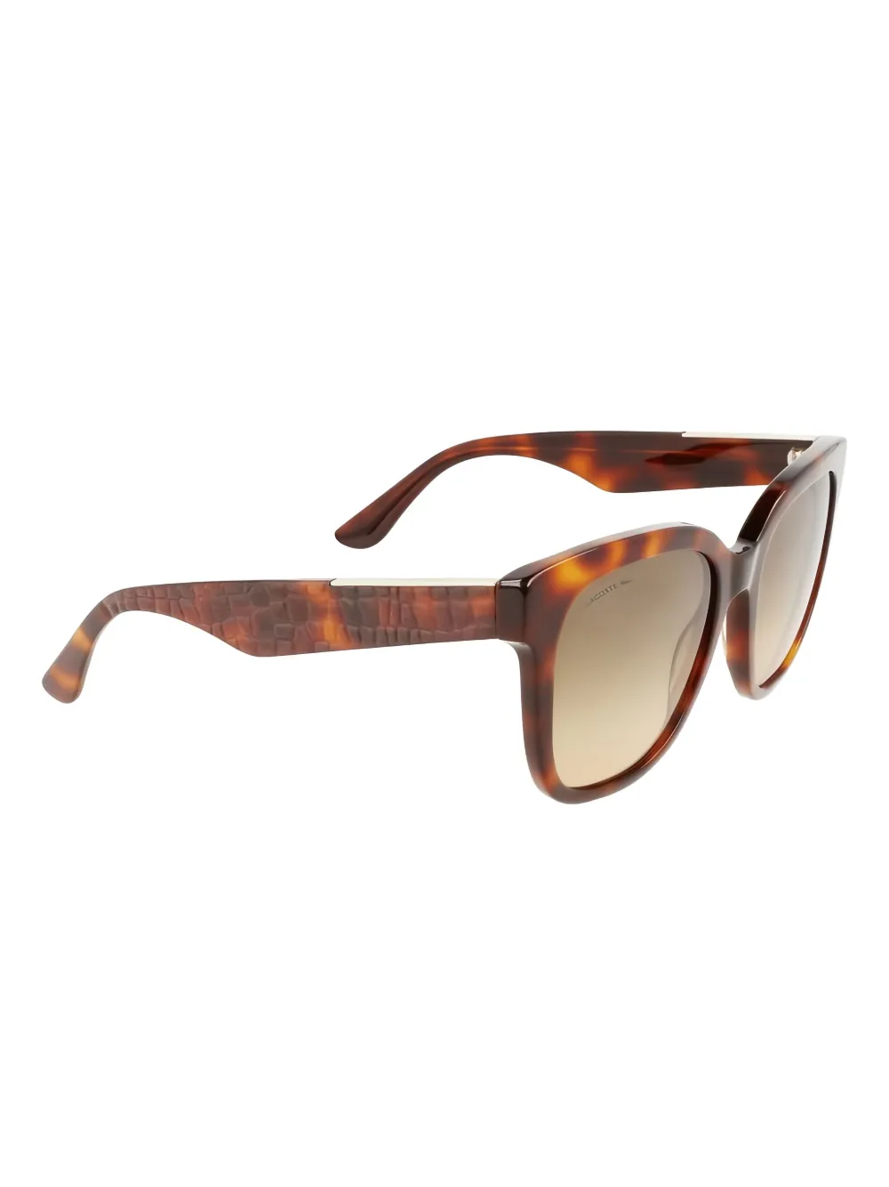 Lacoste crocodile-effect square-frame sunglasses Bruin