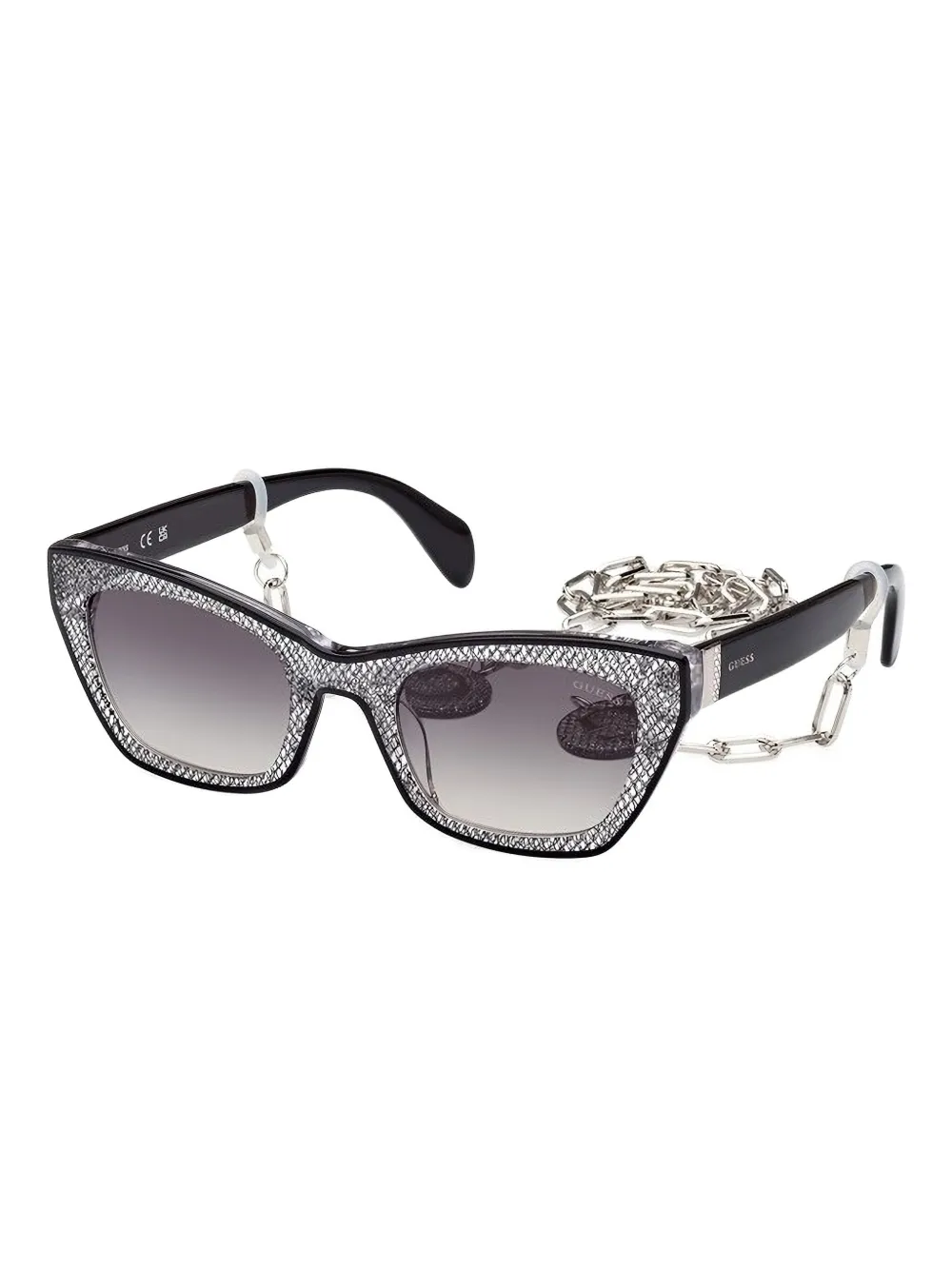 GUESS EYEWEAR chain-embellished cat-eye sunglasses Zwart