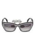 GUESS EYEWEAR chain-embellished cat-eye sunglasses - Black