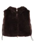 Moncler hooded brushed gilet - Brown