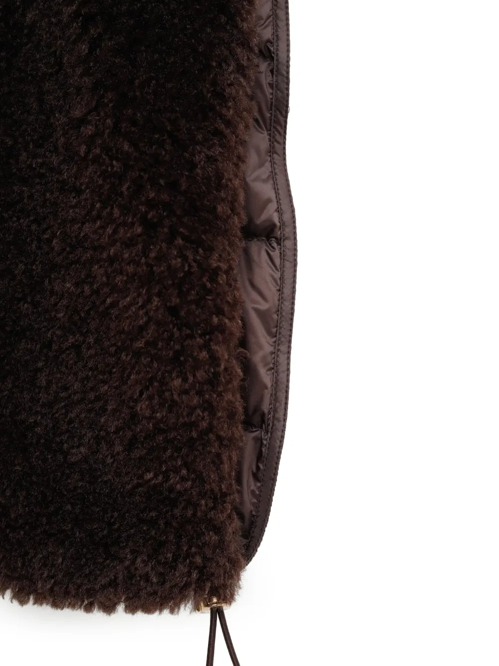 Moncler Geborstelde bodywarmer met capuchon Bruin