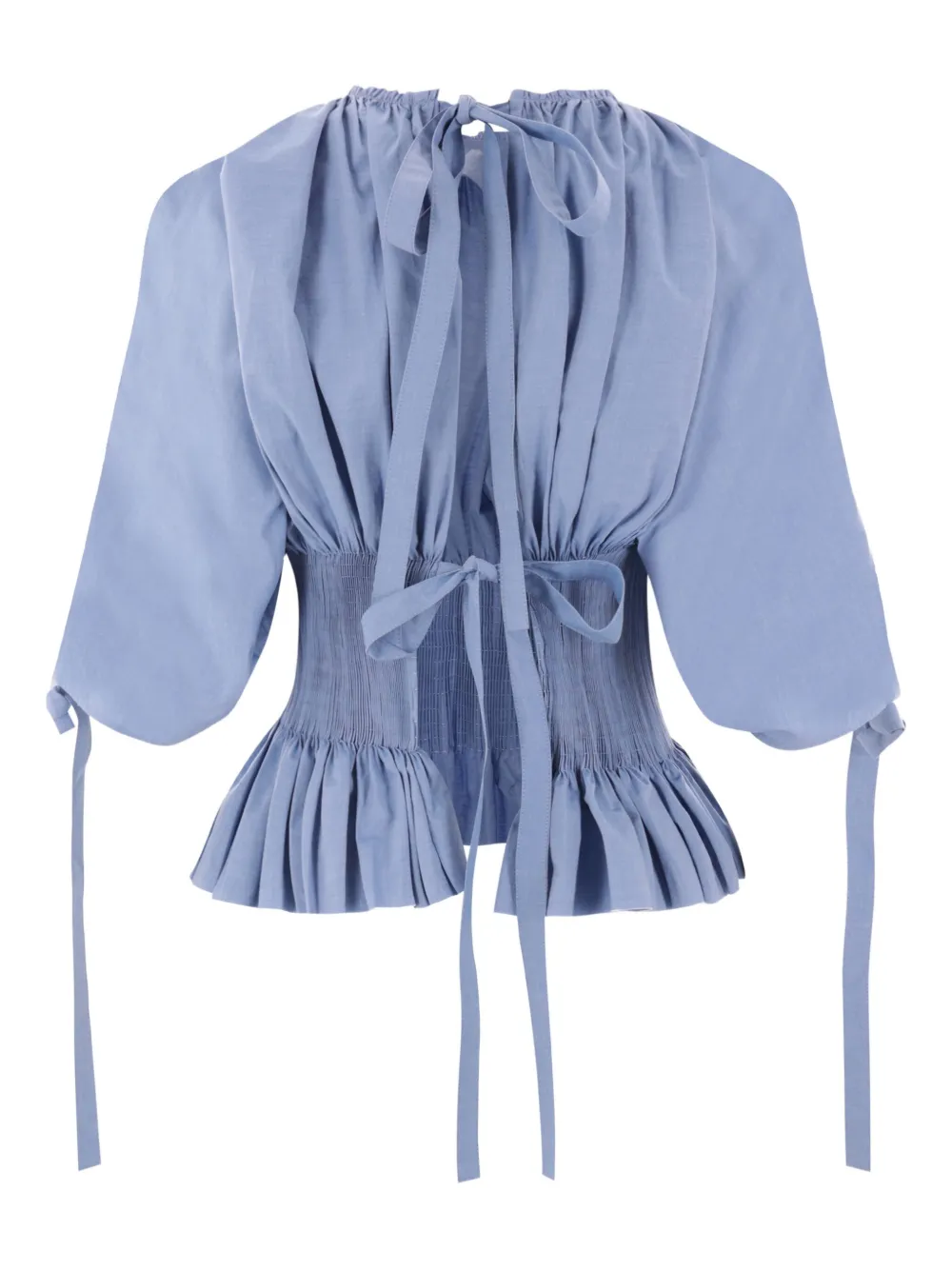 RENATA BRENHA Peplum top met ruche taille Blauw