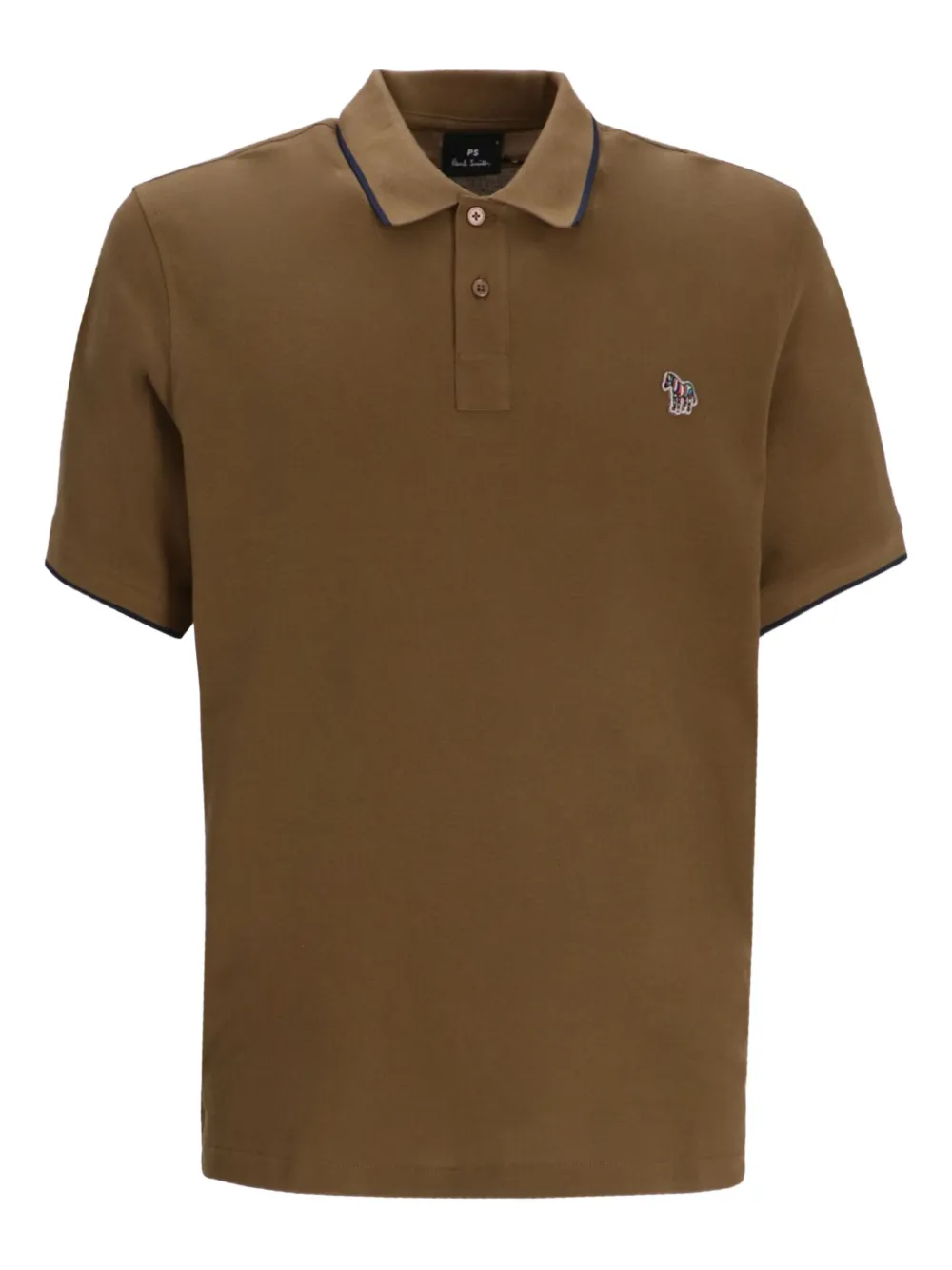 Paul Smith zebra-motif cotton polo shirt | Brown | Image 1