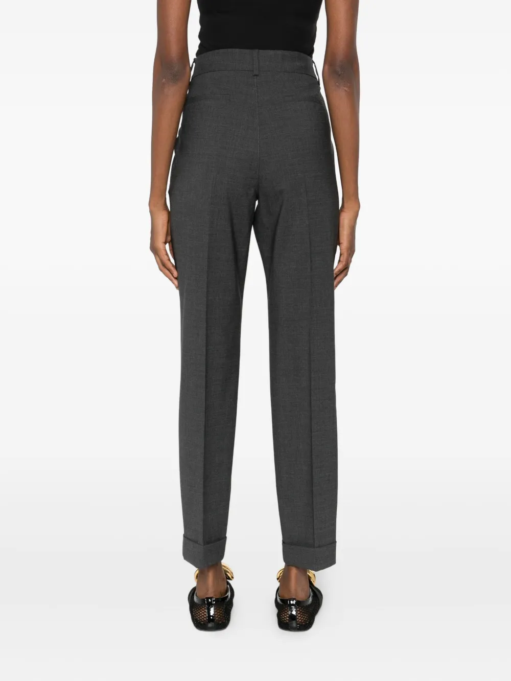 P.a.r.o.s.h Turn-up-cuffs Trousers In Gray