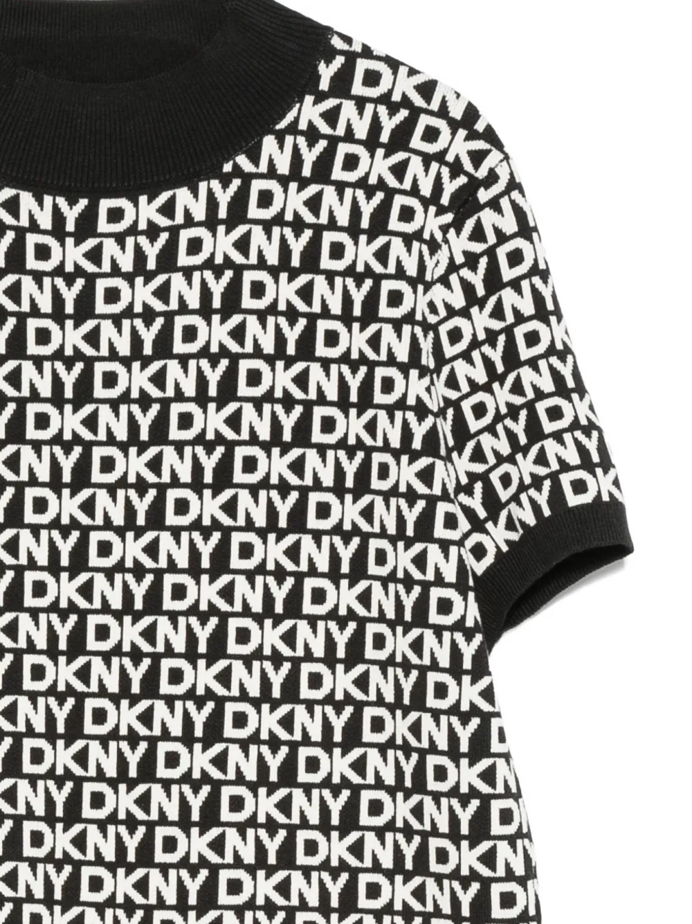Dkny Logo-pattern Top In Black