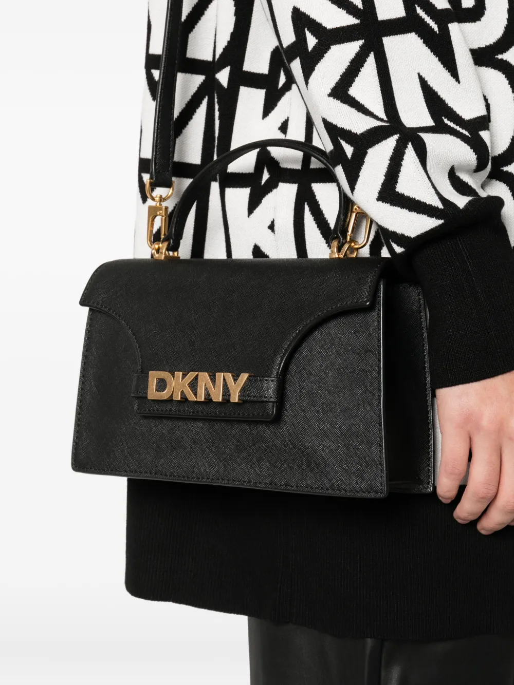 DKNY Avril flap satchel - Zwart