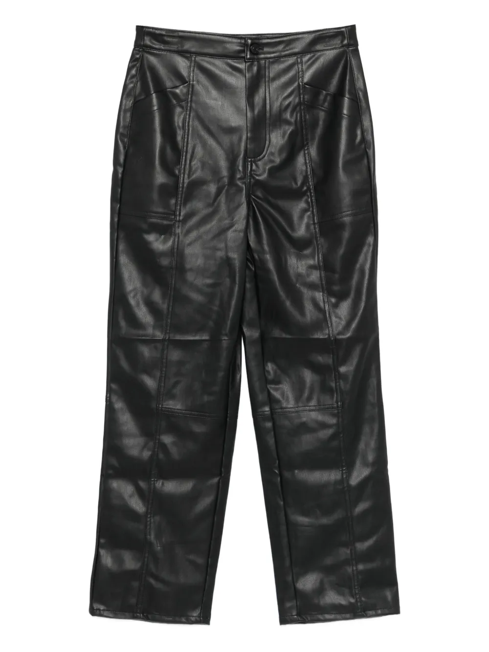 Dkny Faux-leather Trousers In Black