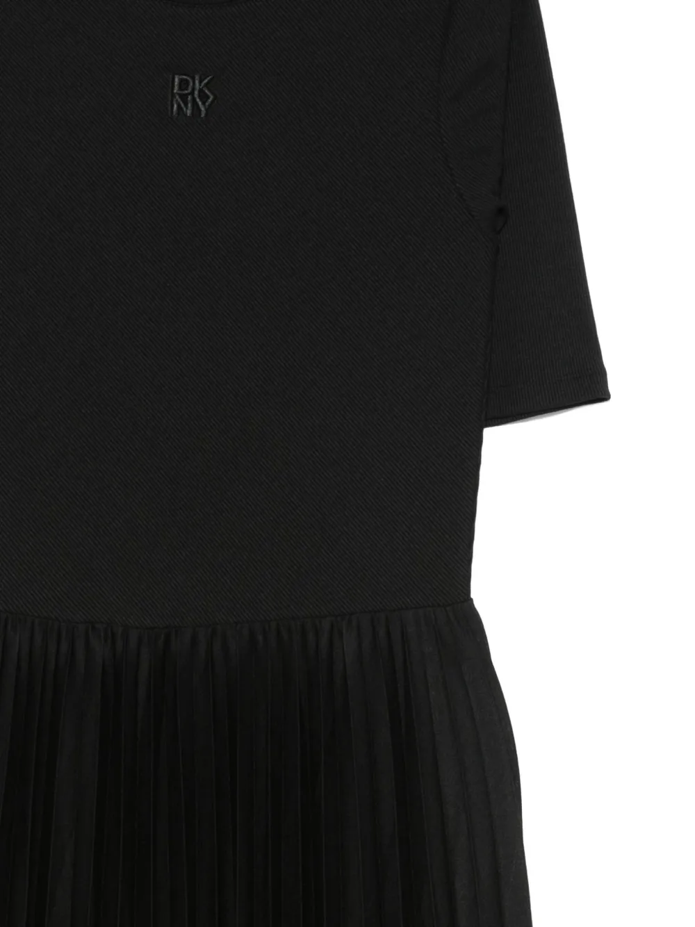 Dkny Short-sleeve Pleated Midi Dress In Black