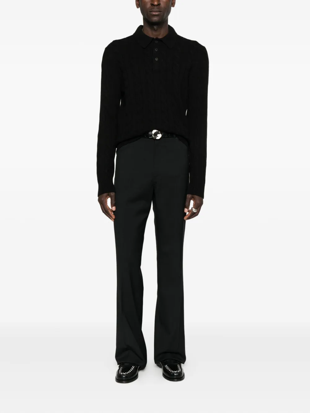 Giuuno Pullover Mit Zopfmuster In Black