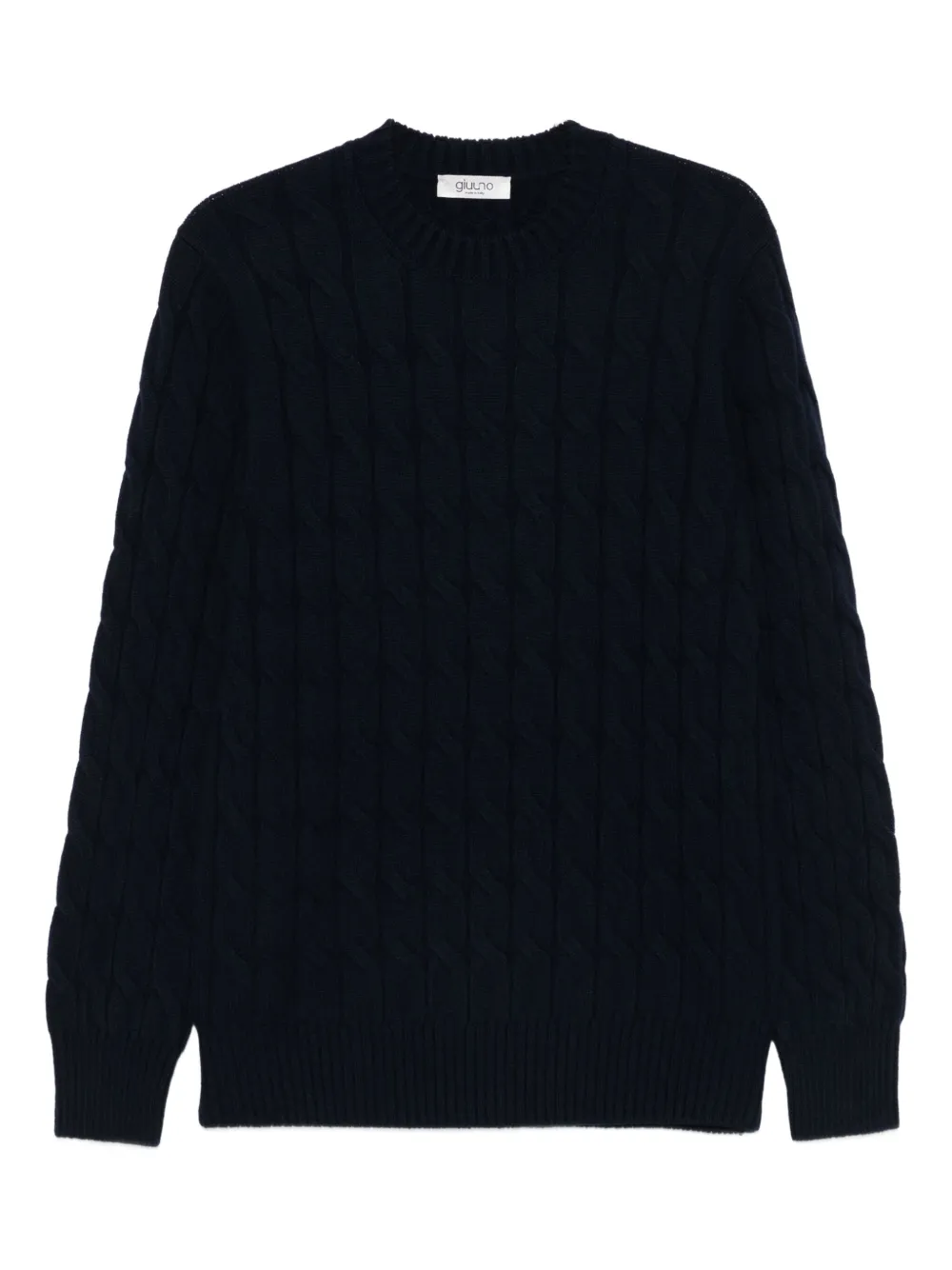 GIUUNO cable-knit crew-neck sweater | Black | Image 1