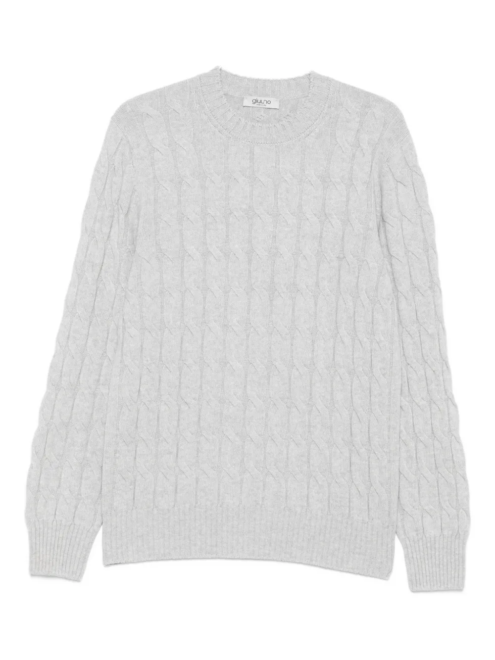 Giuuno Pullover Mit Zopfmuster In Gray