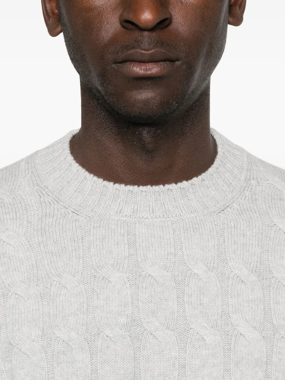 Giuuno Pullover Mit Zopfmuster In Gray