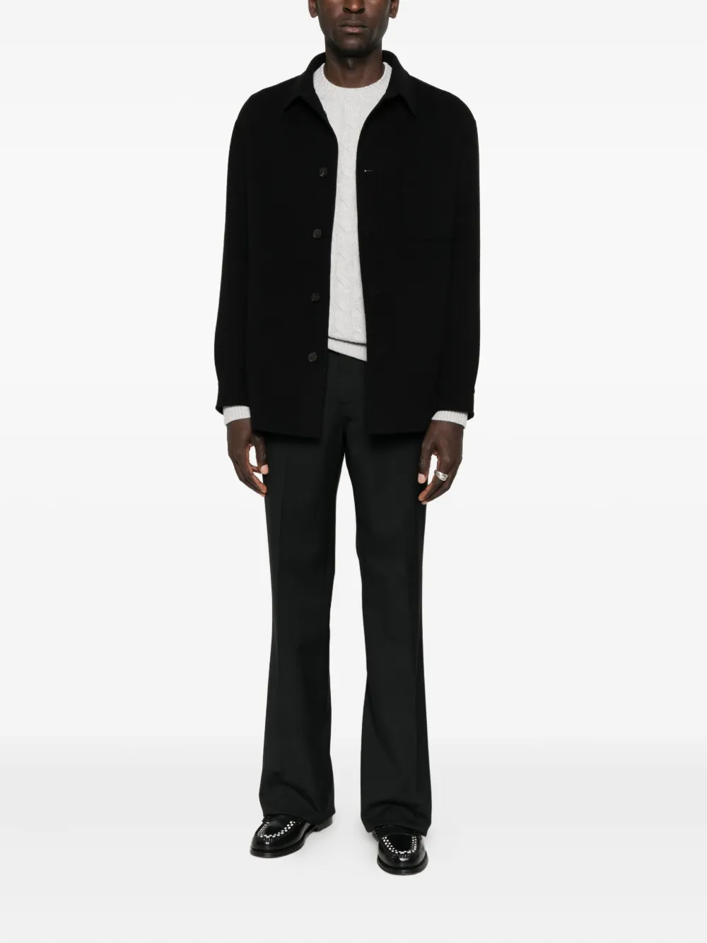 Giuuno Pullover Mit Zopfmuster In Gray