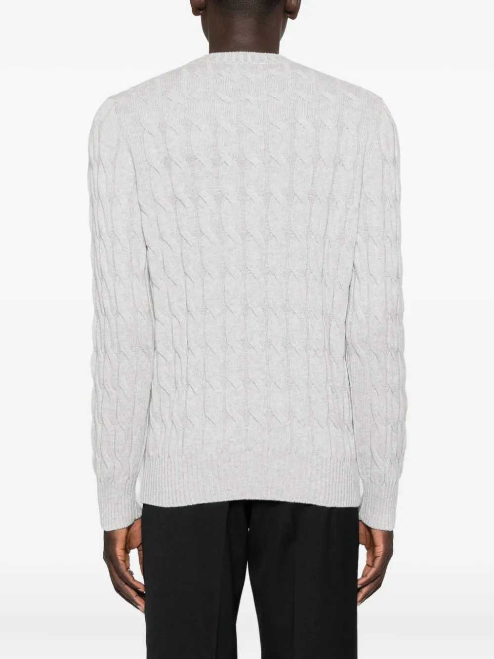 Giuuno Pullover Mit Zopfmuster In Gray