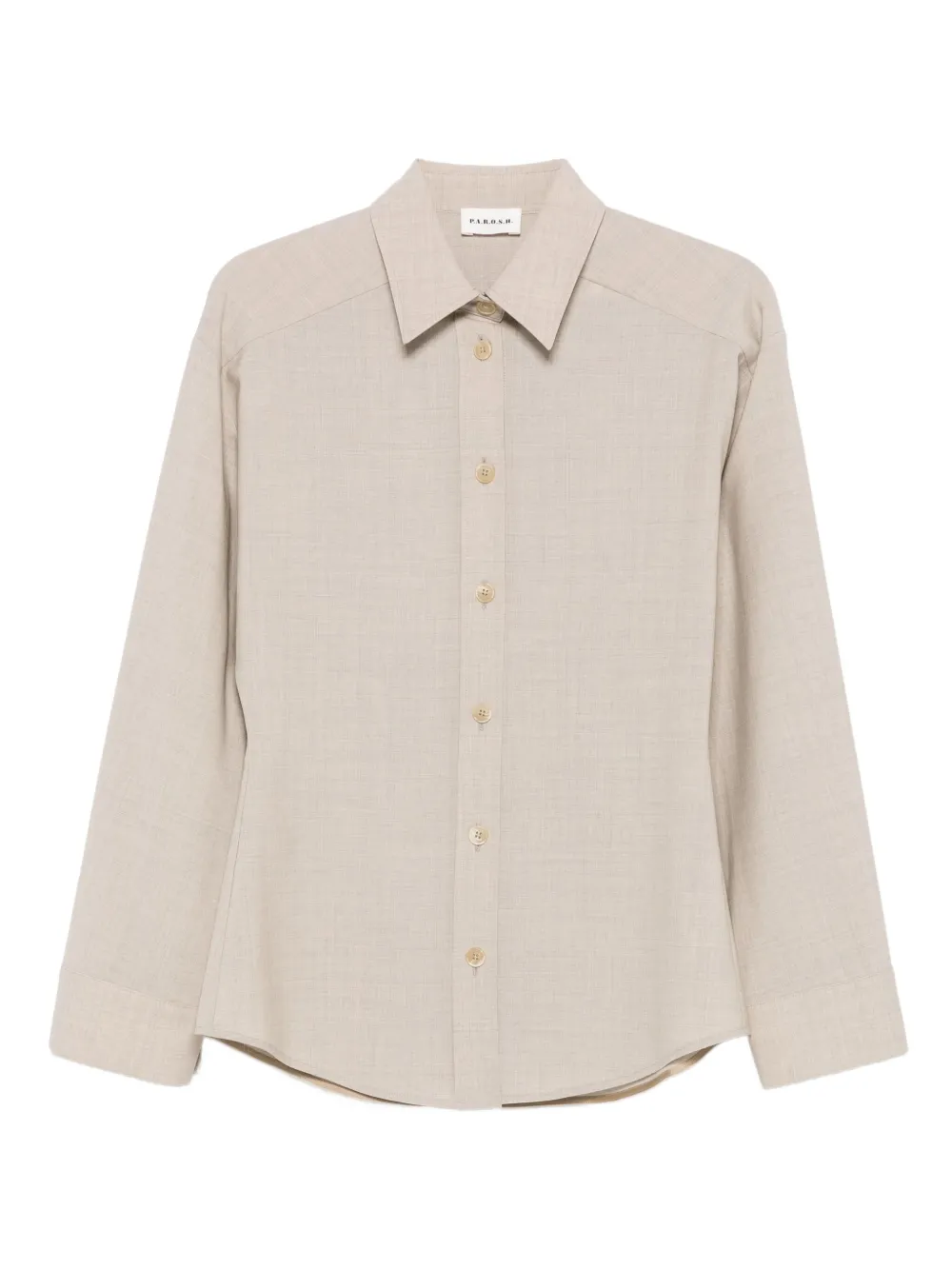 P.A.R.O.S.H. button-fastening collared shirt Beige