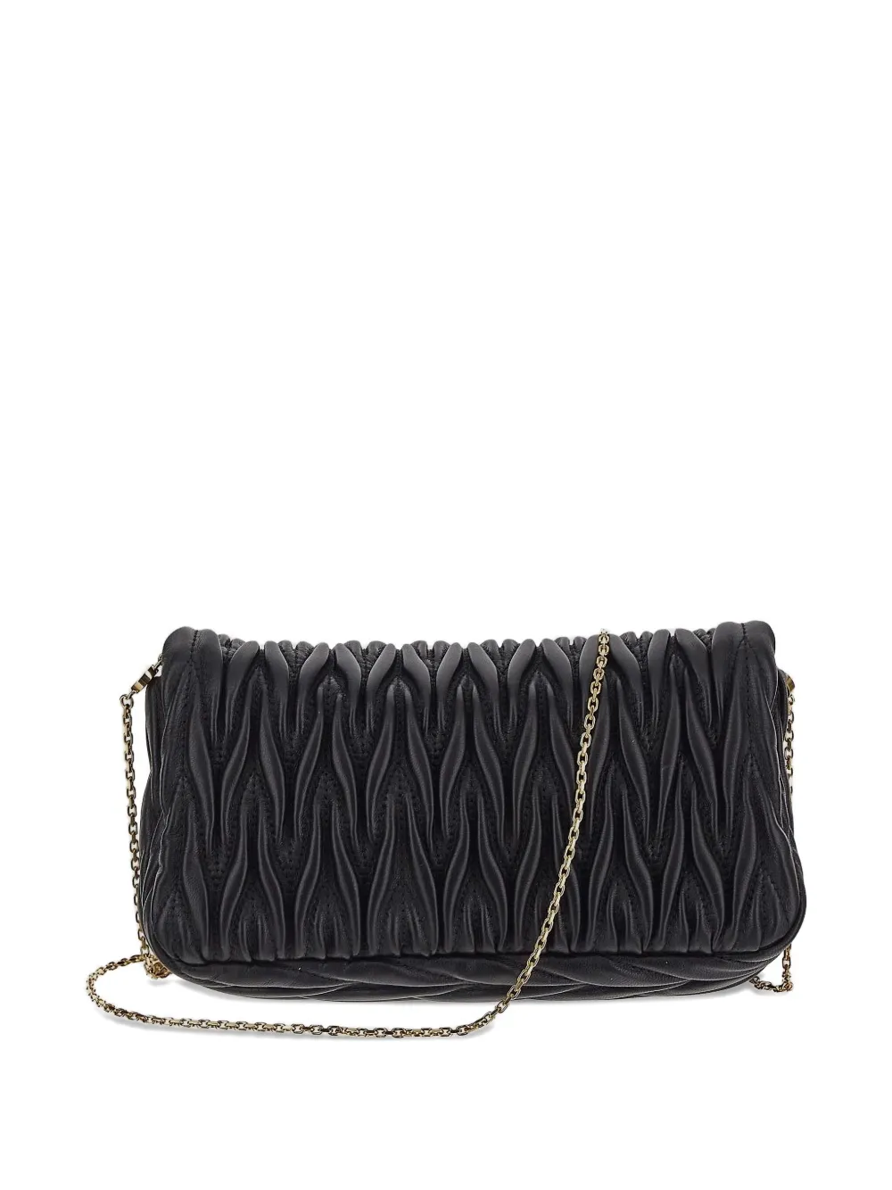 Miu matelassé chain crossbody bag Zwart