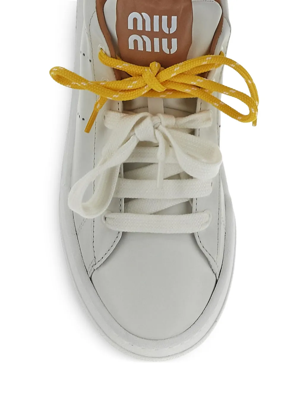 Miu Sneakers met vlakken en veters Wit