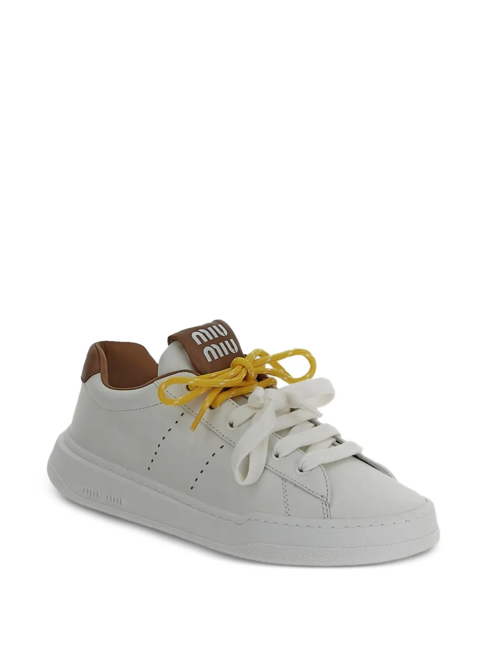 Miu Miu Sneakers met vlakken en veters - Wit