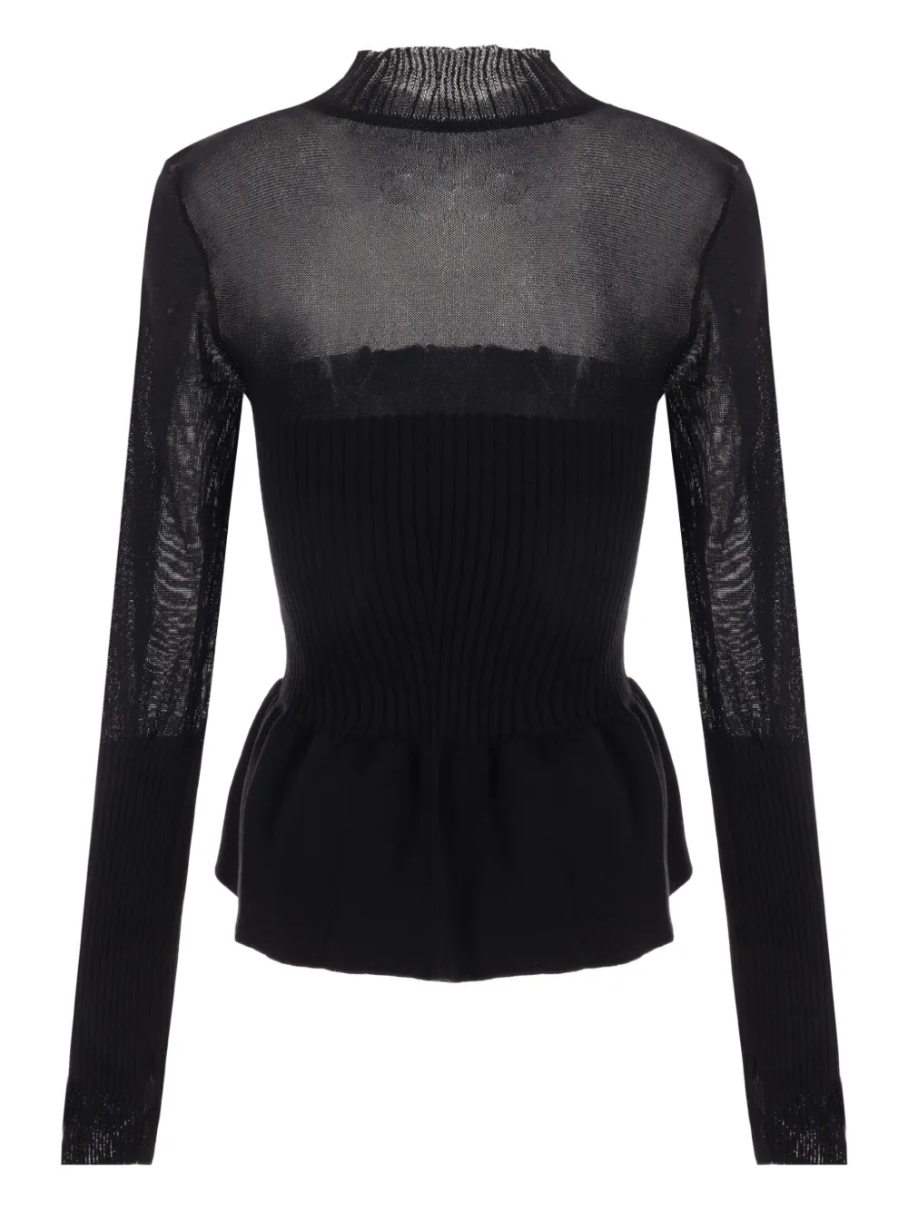 RENATA BRENHA knitted peplum top Zwart