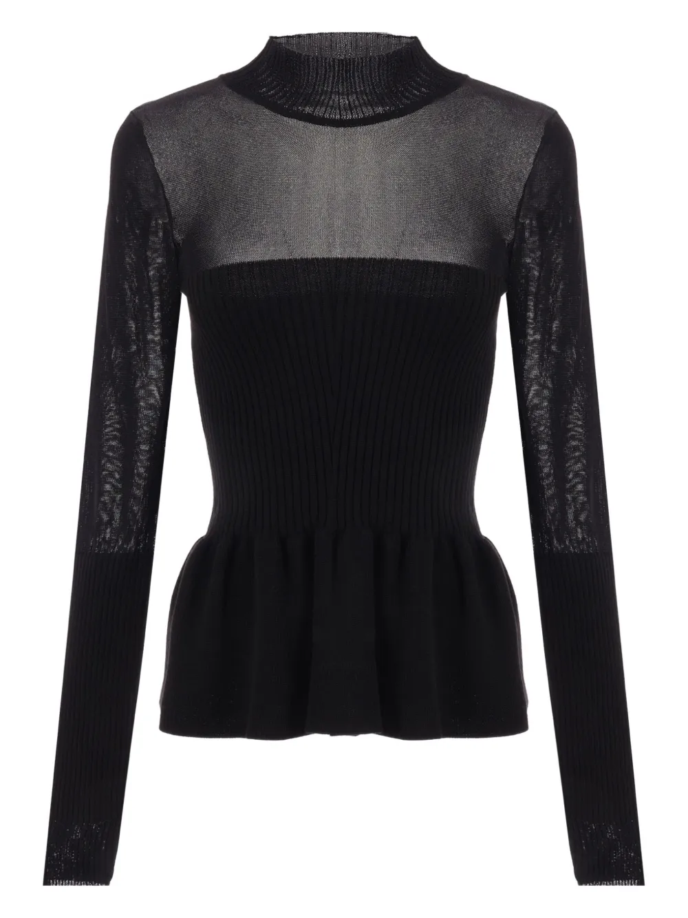RENATA BRENHA knitted peplum top Zwart