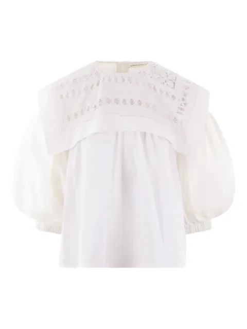 RENATA BRENHA lace-yoke balloon-sleeve shirt