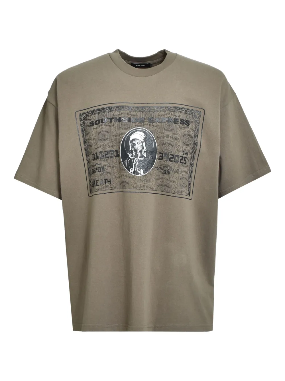 BREATH graphic-print t-shirt | Brown | Image 1
