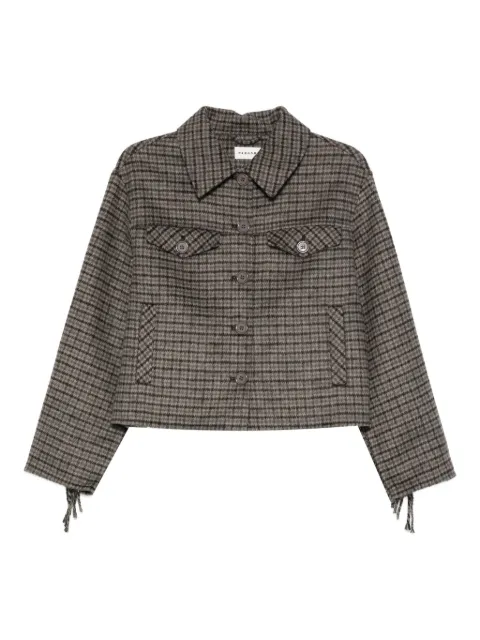 P.A.R.O.S.H. checked frayed-sleeve jacket