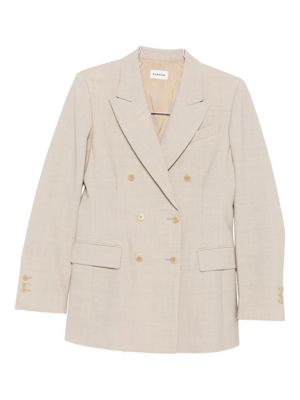 P.A.R.O.S.H. double-breasted wool blazer Beige