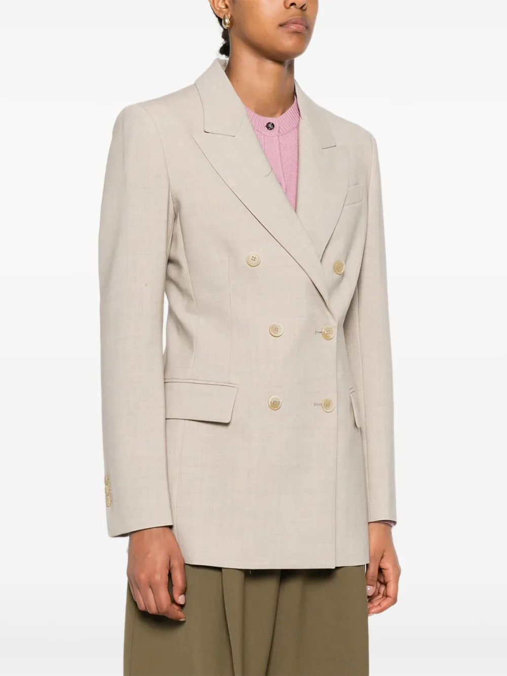  P.a.r.o.s.h. Double-breasted Wool Blazer - Neutrals 