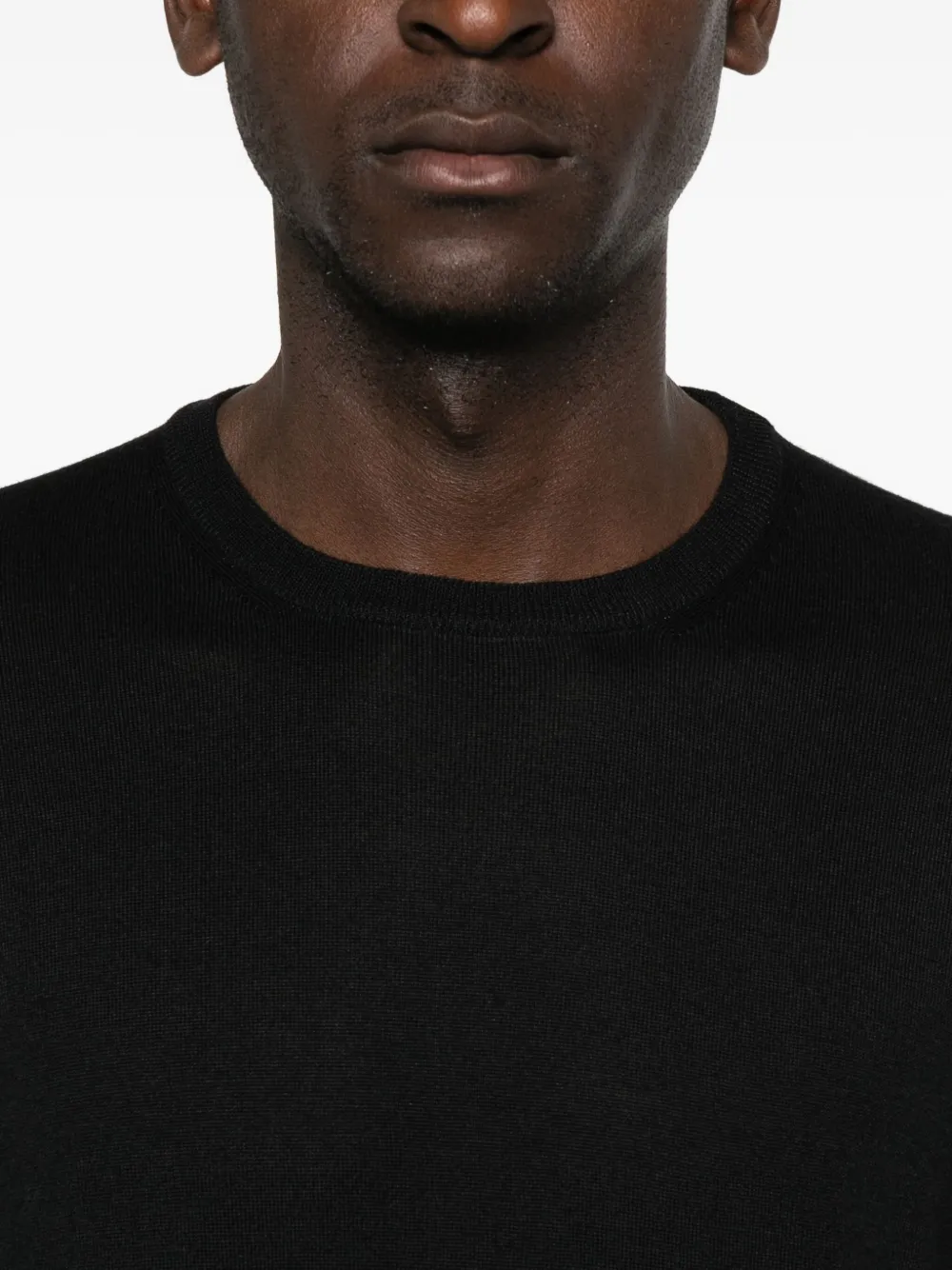 Giuuno Crew-neck Panelled Sweater In Black