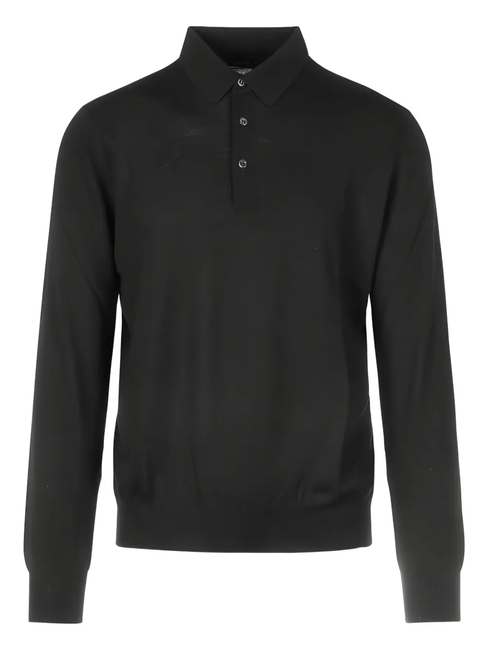 Gran Sasso long-sleeve polo shirt | Black | Image 1