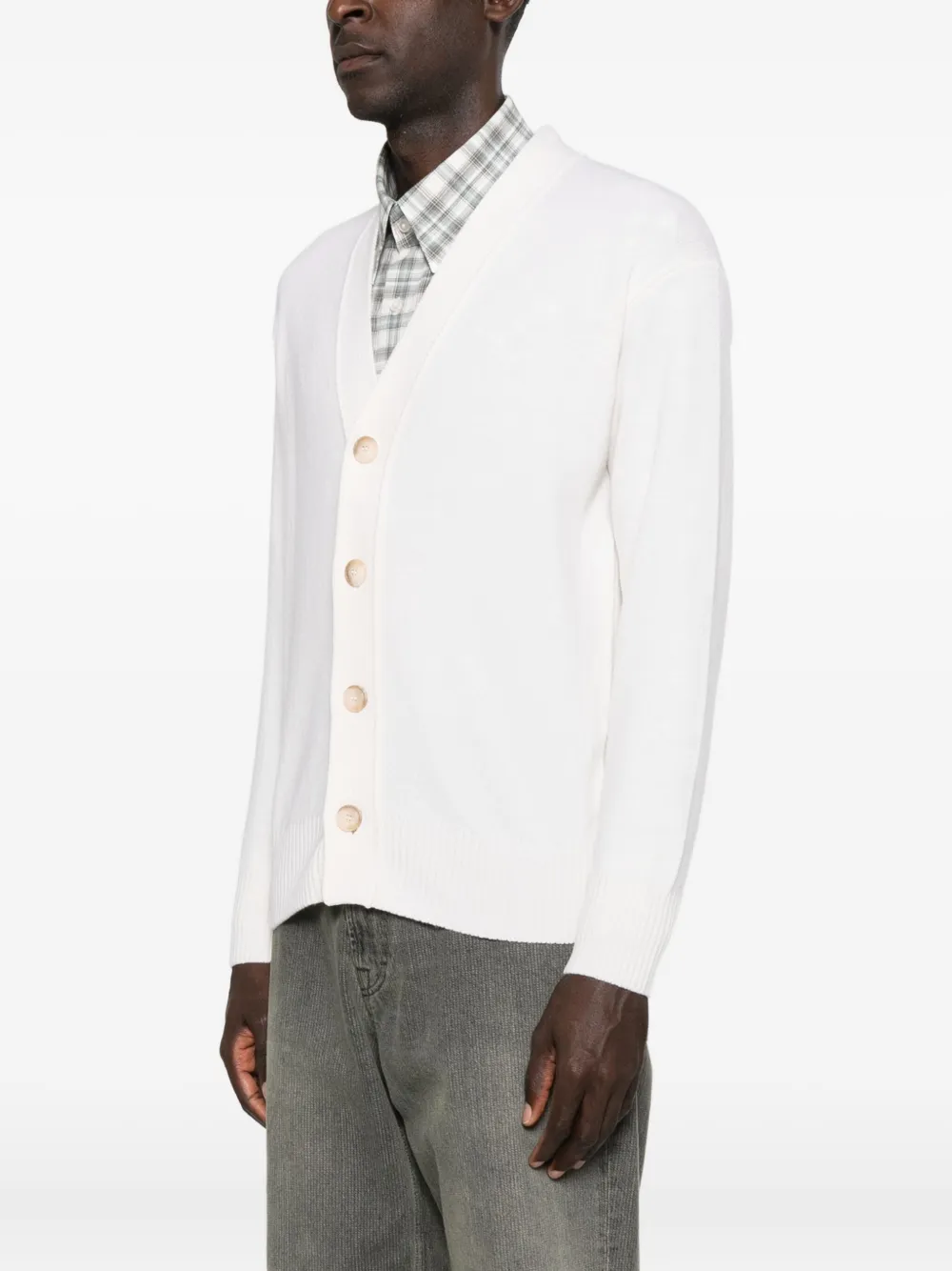  Giuuno V-neck Cardigan - White 