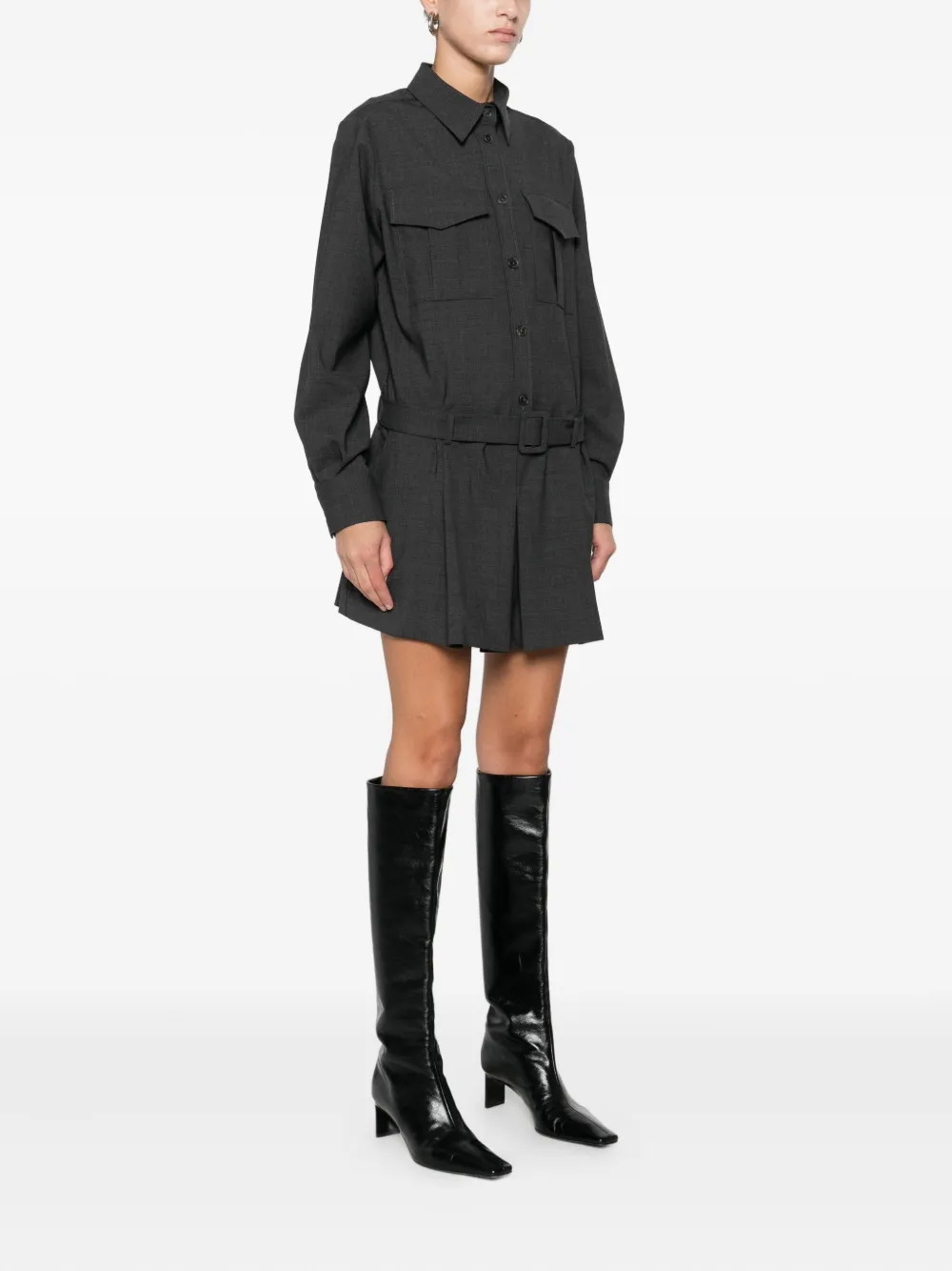 P.A.R.O.S.H. Geplooide mini-jurk Grijs