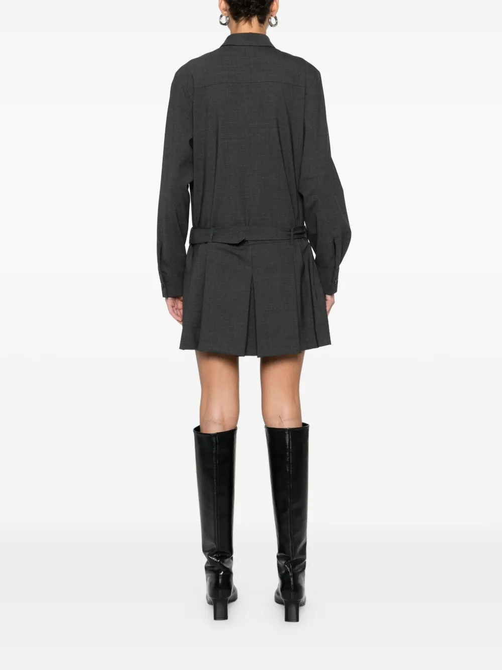 P.A.R.O.S.H. Geplooide mini-jurk Grijs