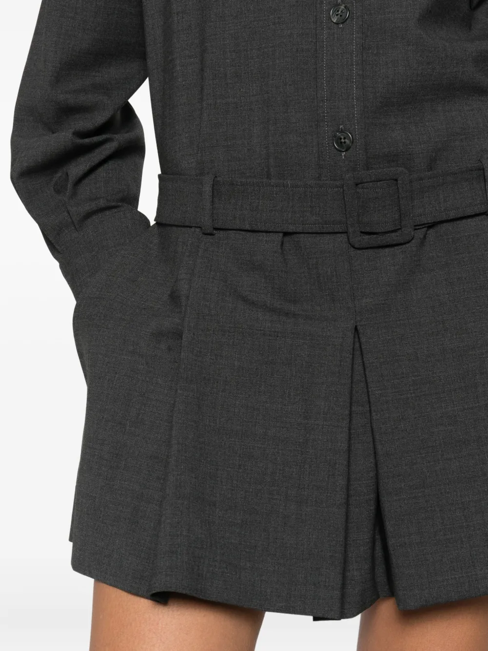 P.A.R.O.S.H. Geplooide mini-jurk Grijs