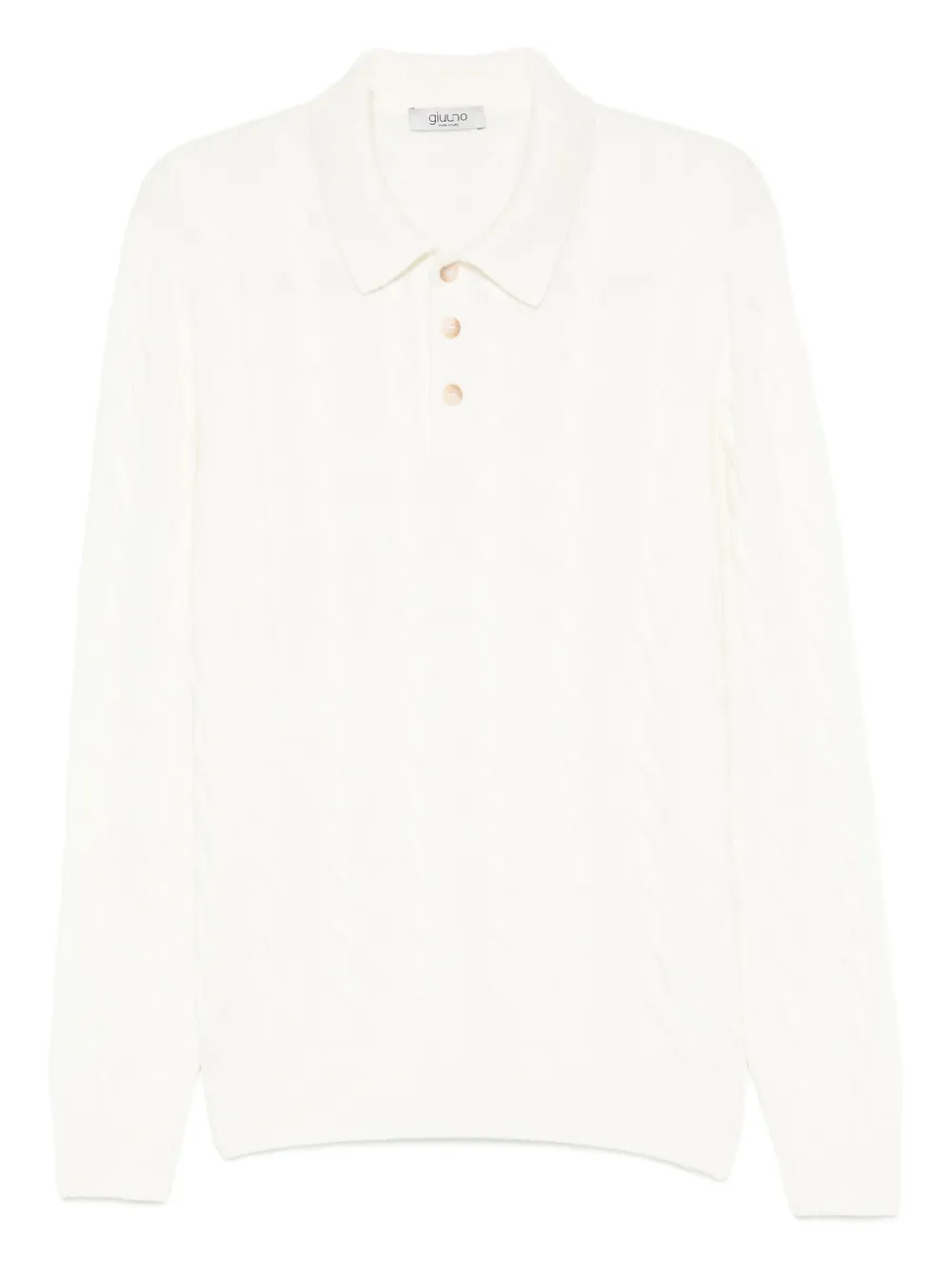 GIUUNO cable-knit polo sweater | White | Image 1