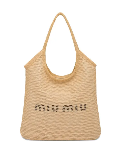 Miu Miu raffia logo bag