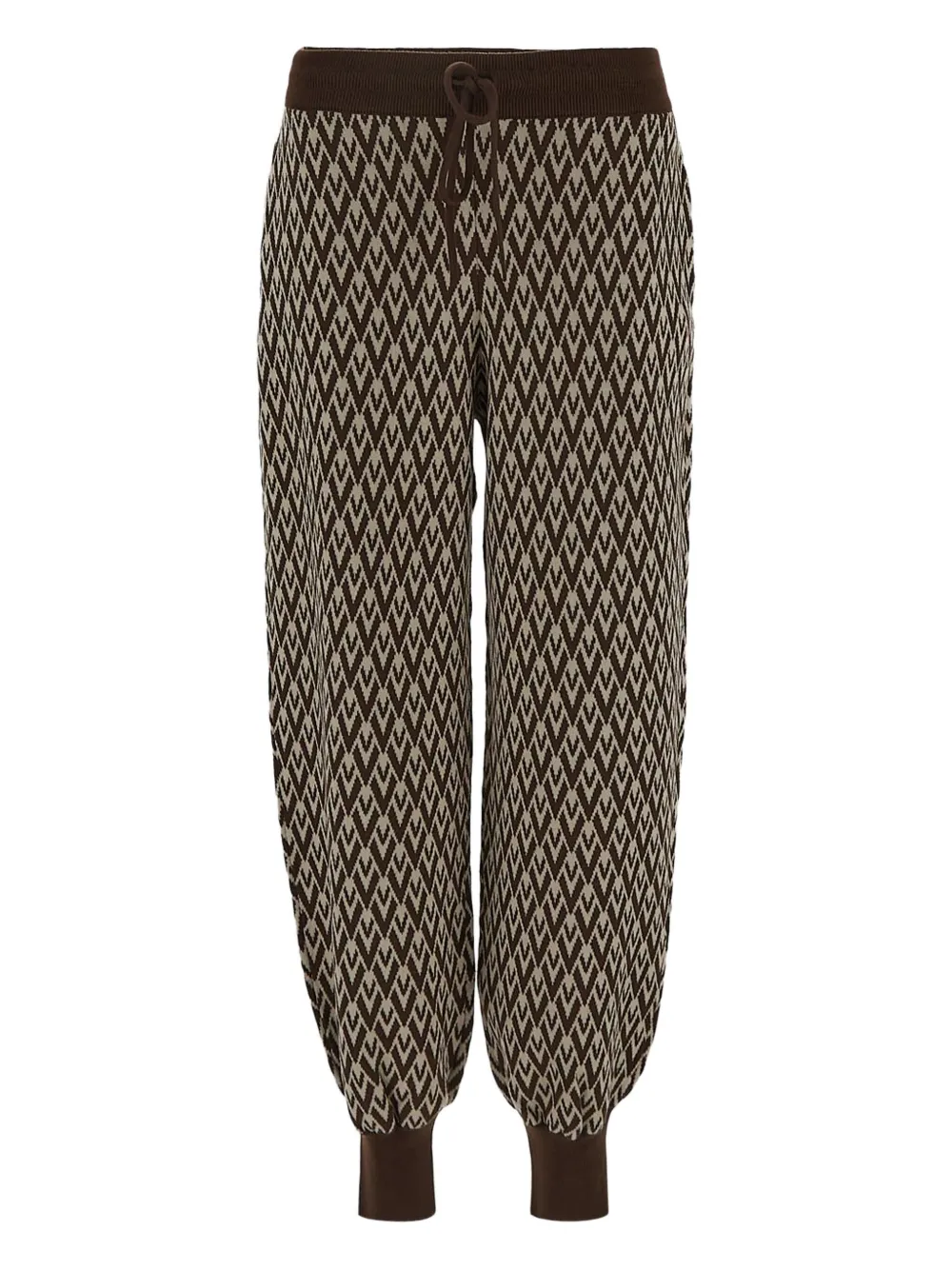 Valentino Garavani chevron-pattern drawstring trousers Bruin