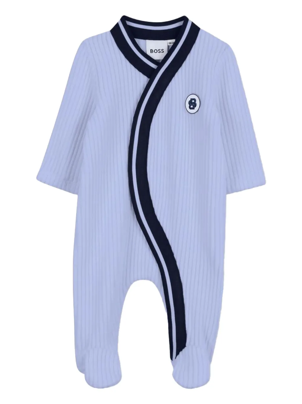 BOSS Kidswear logo-patch babygrow - Blu