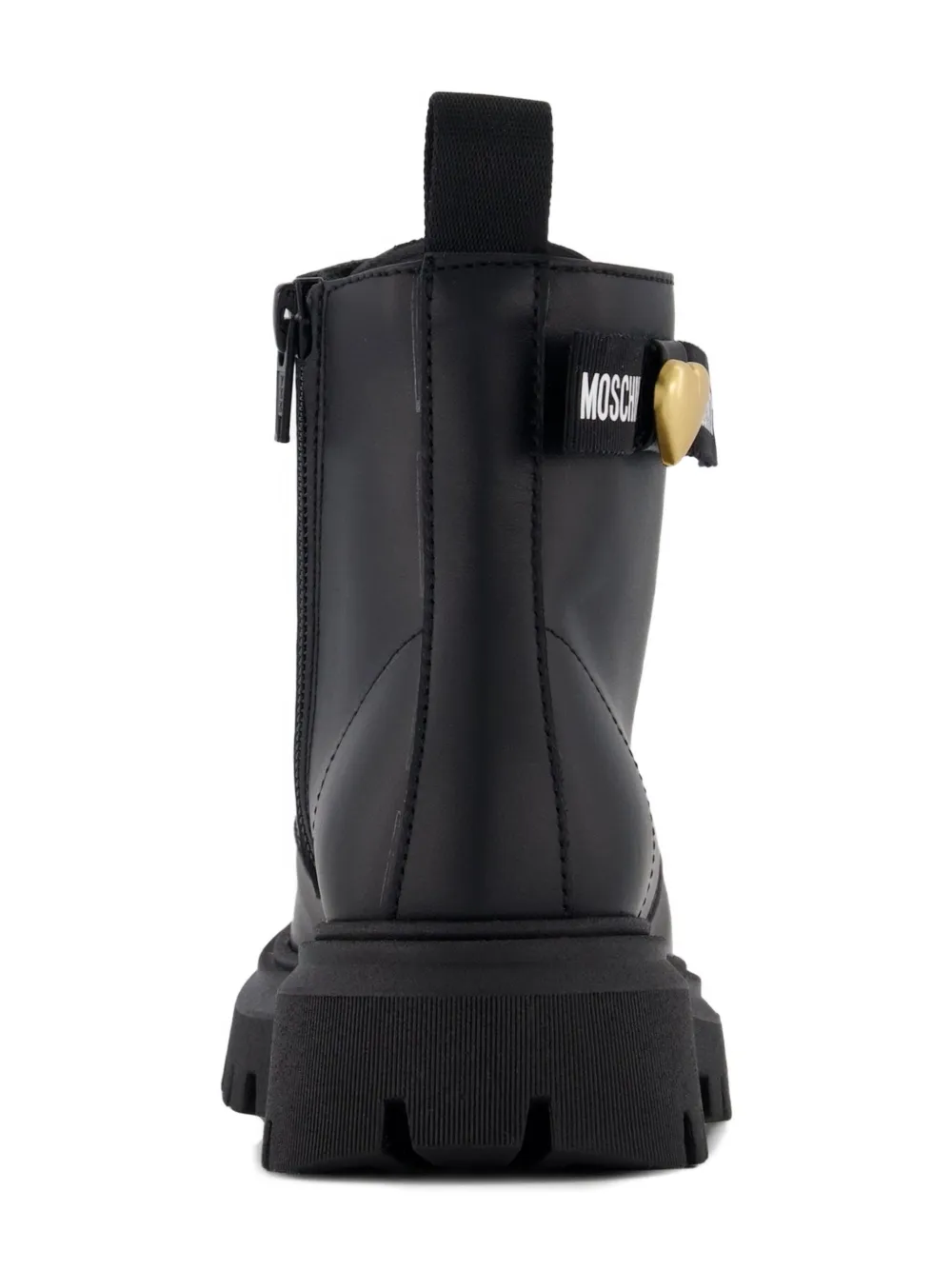 Moschino Kids lace-up heart-detail boots Black