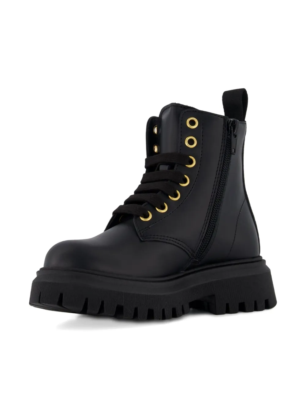 Moschino Kids lace-up heart-detail boots Black