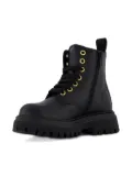 Moschino Kids lace-up heart-detail boots - Black