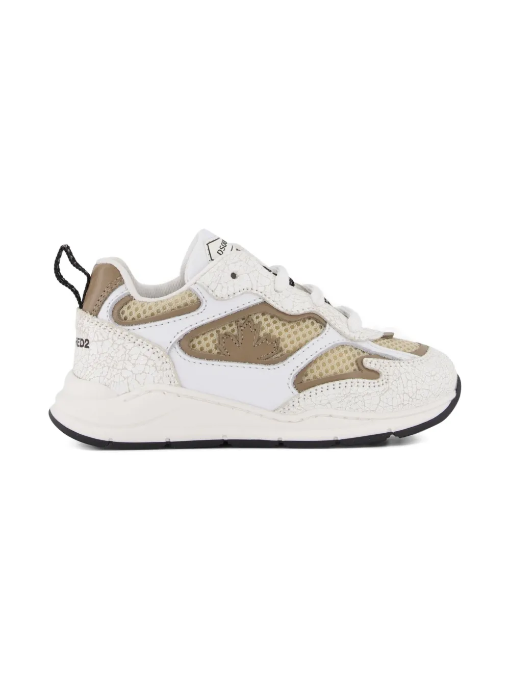 DSQUARED2 KIDS cracked-effect mesh sneakers Beige