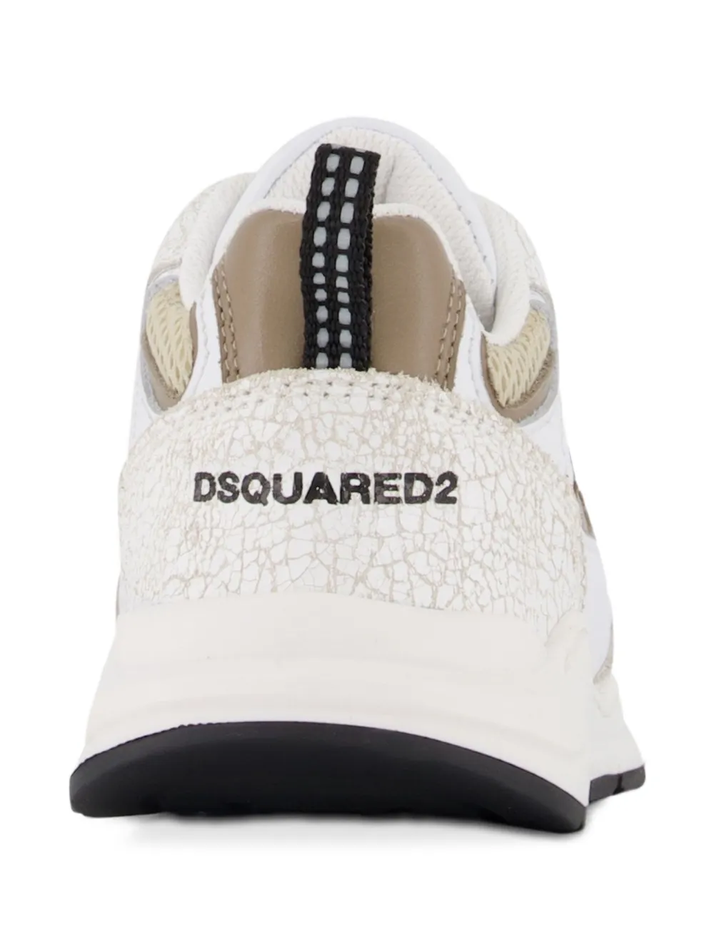 DSQUARED2 KIDS cracked-effect mesh sneakers Beige