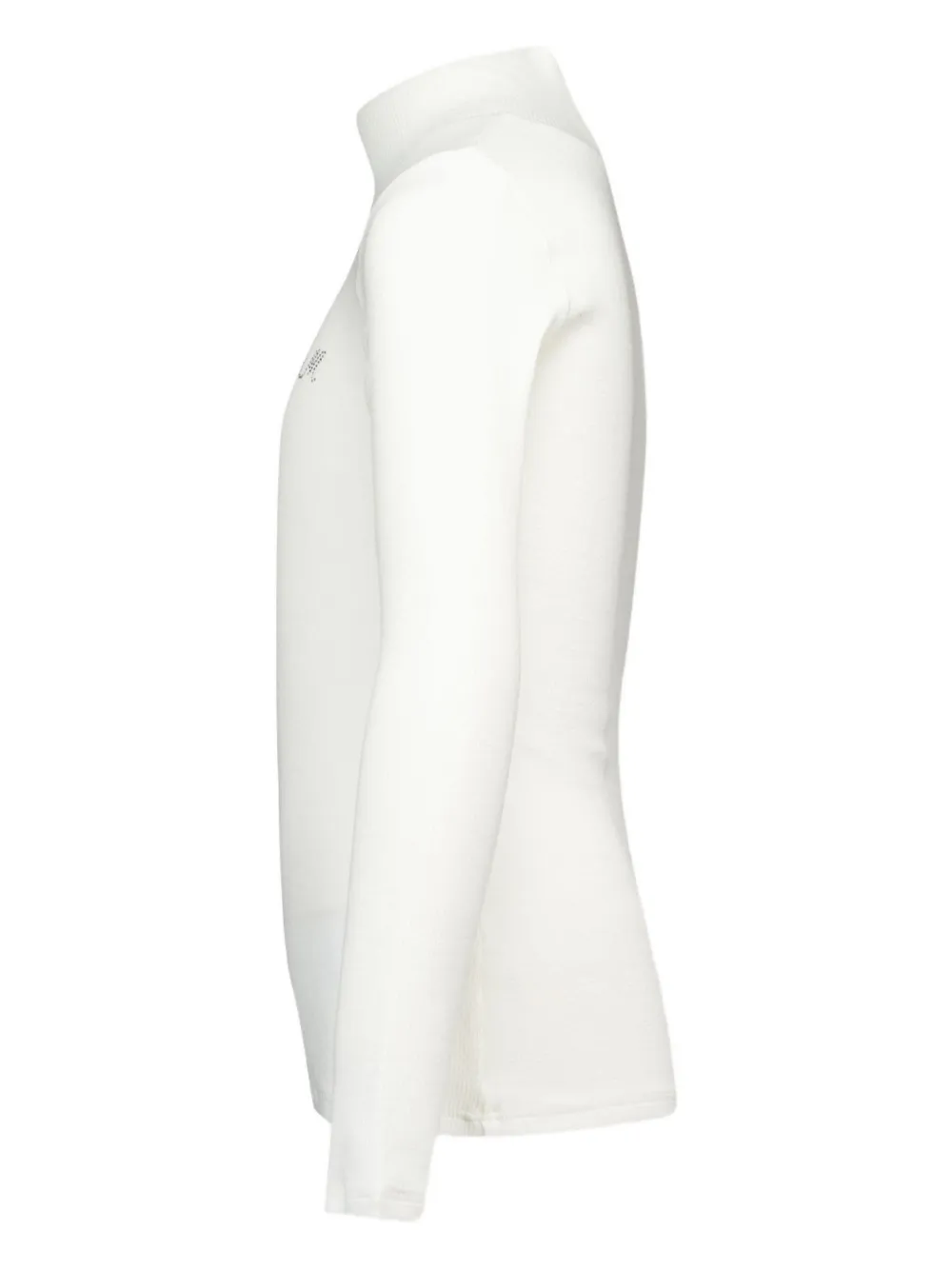 Monnalisa Geribbelde top met hoge hals Wit