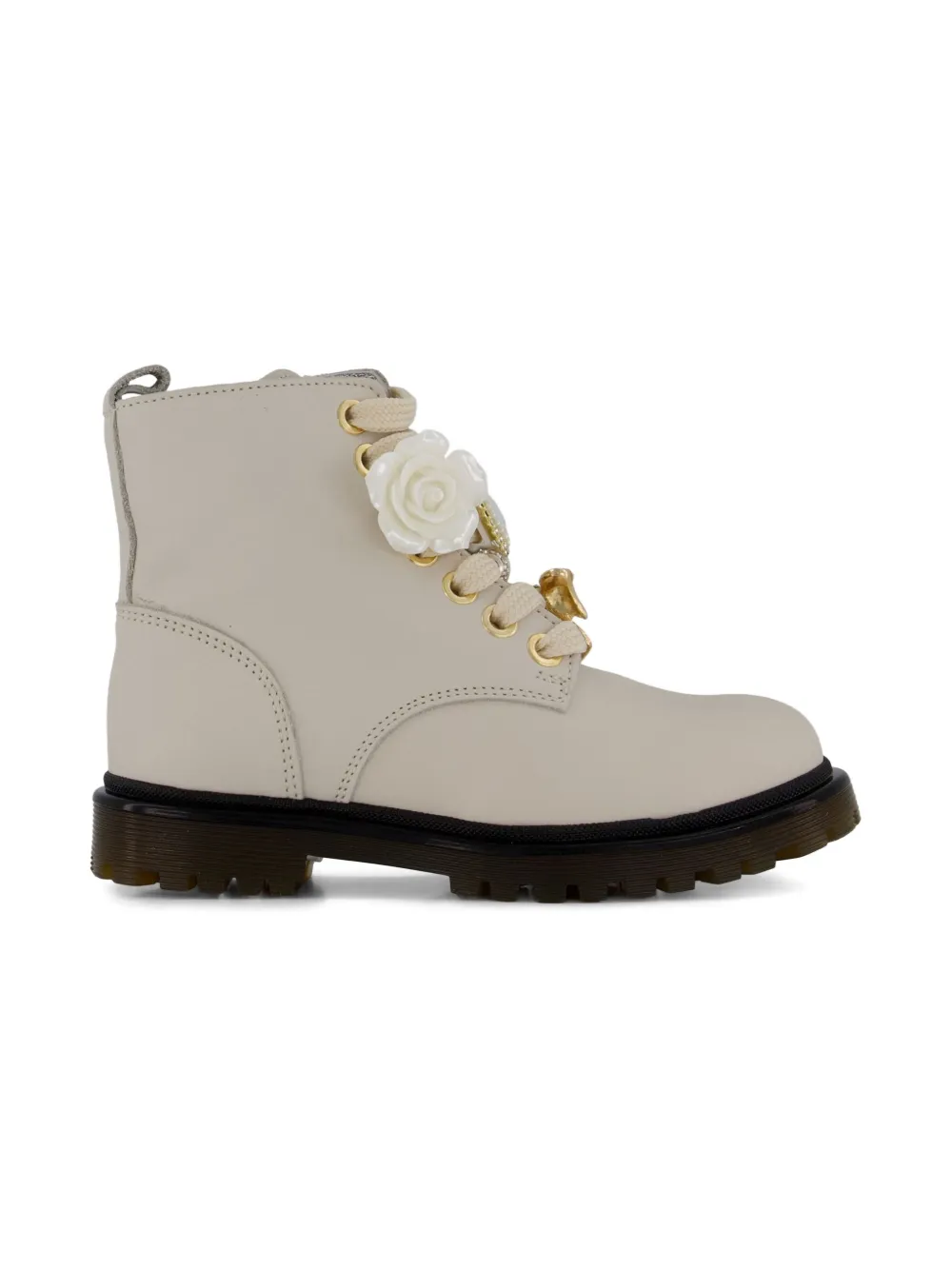 Monnalisa Veterlaarzen met bloemen - Beige