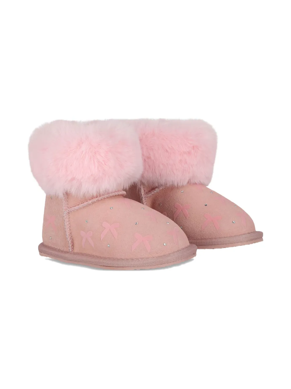 Monnalisa Kids' Bow-embellished Boots In Pink